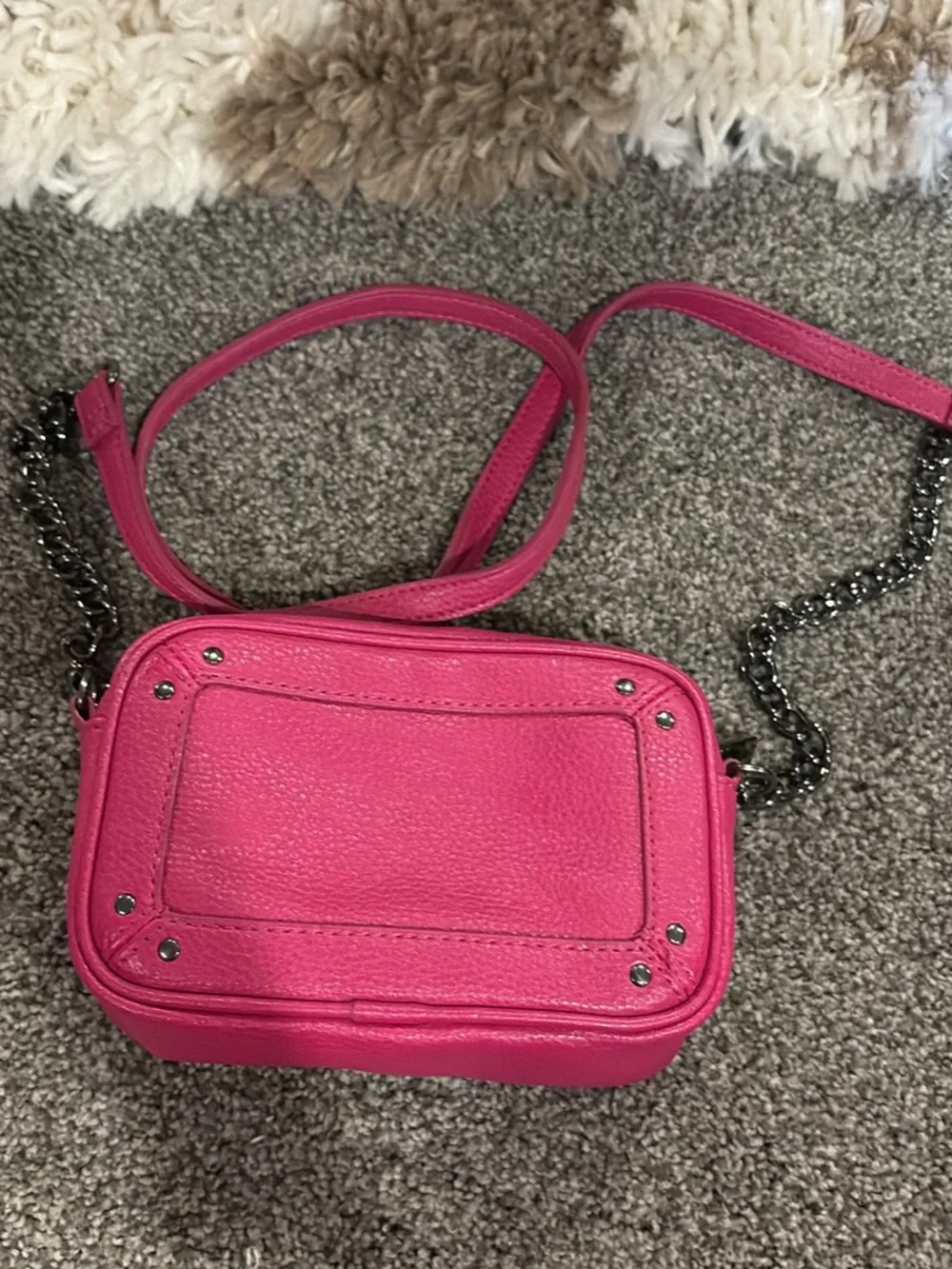Pink Crossbody Leather Camera Bag - express